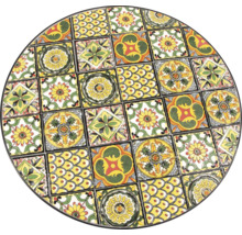 Runde Tischplatte mit Fliesenmuster