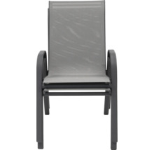 Chaise de jardin grise empilable avec accoudoir