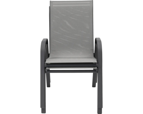 Chaise de jardin grise empilable avec accoudoir