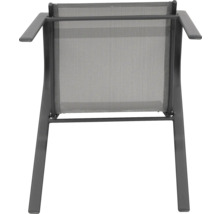 Chaise de jardin avec revêtement textile et accoudoirs