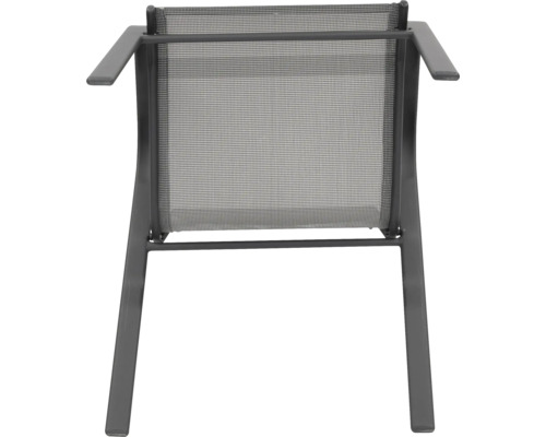 Chaise de jardin avec revêtement textile et accoudoirs