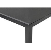 Vue détaillée d'une table avec structure en métal et plateau de table