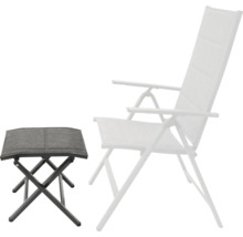 Fauteuil de jardin et repose-pieds en métal