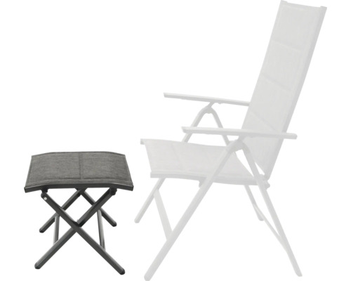 Fauteuil de jardin et repose-pieds en métal