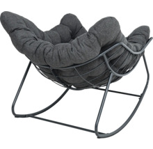 Fauteuil à bascule avec structure en métal et assise rembourrée