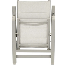 Vue arrière d'une chaise de jardin avec revêtement textile