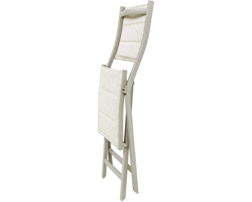 Chaise pliante repliée avec revêtement textile