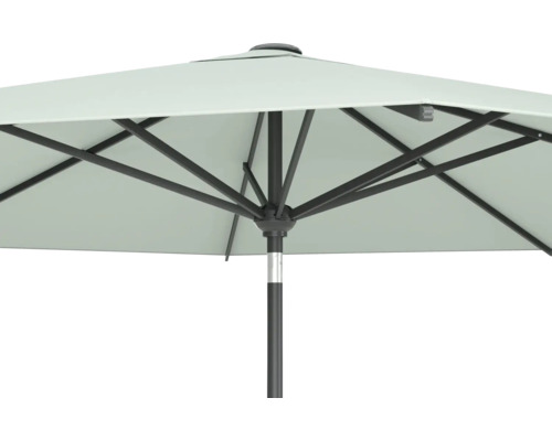 Detailansicht eines Sonnenschirms mit Gestell