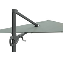 Detailaufnahme eines Soluna Sonnenschirms mit Kurbelmechanismus