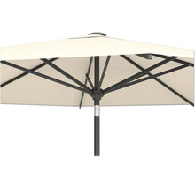 Gros plan d'un parasol de jardin avec cadre en métal