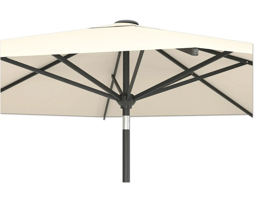 Gros plan d'un parasol de jardin avec cadre en métal