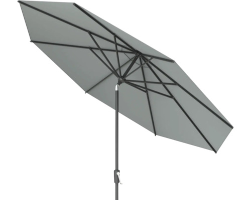 Grauer rechteckiger Sonnenschirm mit Kurbelmechanismus