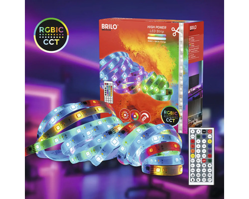 Brilo LED-Streifen mit RGBIC-CCT-Technologie, inklusive Fernbedienung und Verpackung