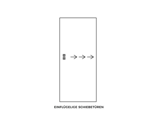 Symbol für einflügelige Schiebetüren
