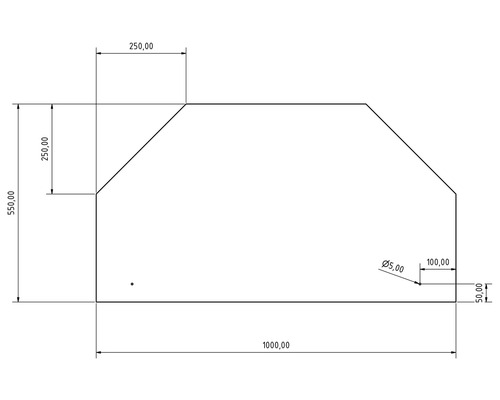 Technische Zeichnung mit Maßangaben