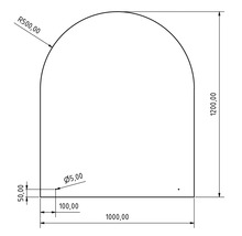 Dessin technique avec des dimensions de 1000 sur 1200 millimètres