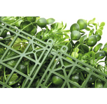 Panneau de gazon synthétique avec feuilles et grille en plastique