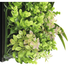 Mur végétal artificiel avec diverses feuilles vertes