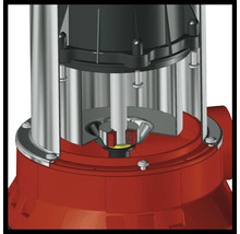 Vue en coupe d'une pompe submersible avec détails sur la construction et la fonction.