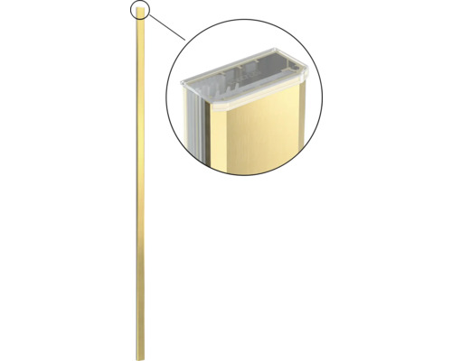 Baguette profilée dorée avec couvercle transparent