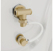 Wannenfuellarmatur mit Schlauch verbunden