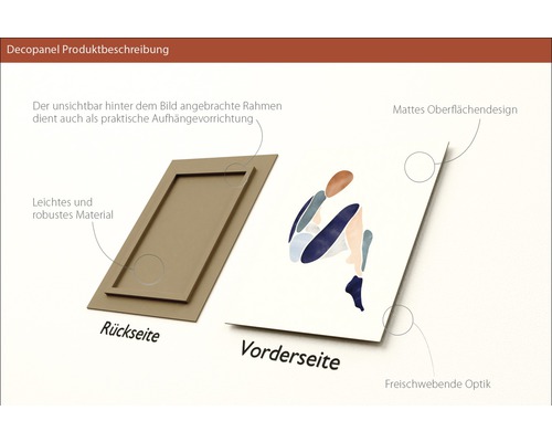 Decopanel Vorder- und Rückseite mit Montagevorrichtung.