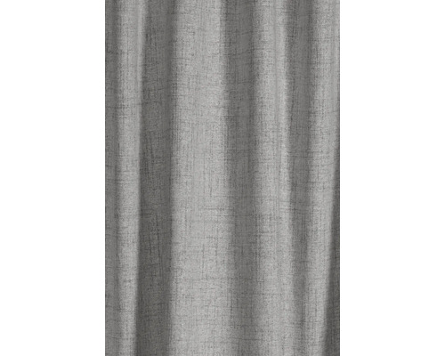 Nahaufnahme eines grauen Vorhangs mit Stoffstruktur