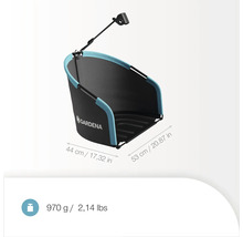 Gardena Laubsackhalter mit Gardena Logo, Abmessungen 44 mal 53 Zentimeter, Gewicht 970 Gramm