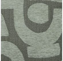 Detailansicht eines Teppichs mit Buchstabenmuster