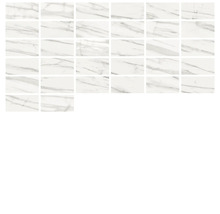 Disposition de carreaux muraux aspect marbre.