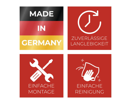 Caractéristiques du produit : Fabriqué en Allemagne, durabilité fiable, montage facile, nettoyage facile
