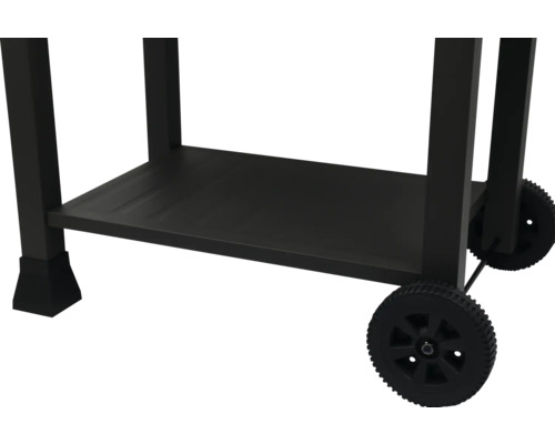 Chariot de barbecue, châssis avec roues et étagère de rangement