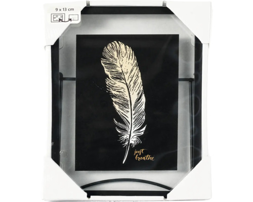 Cadre photo décoratif 9 x 13 cm avec motif plume