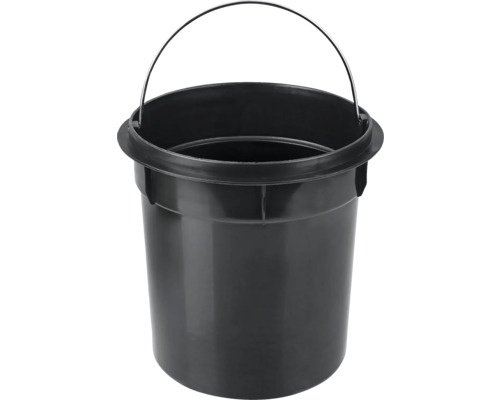 Seau noir avec poignée en métal