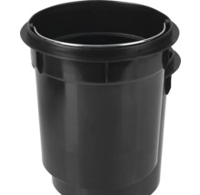 Seau en plastique noir avec insert métallique