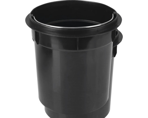 Seau en plastique noir avec insert métallique