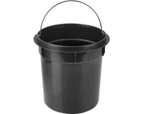 Seau noir avec poignée en métal