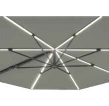 Vue de dessous d'un parasol avec éclairage