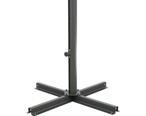 Support de parasol en métal avec base en croix