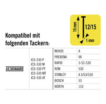 Informationen zur Kompatibilität der J.C.Schwarz Klammern mit verschiedenen Tackergeräten