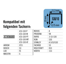 Informationen zur Kompatibilität von Tackerklammern