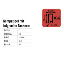 Informationen zur Kompatibilität von Tackern mit Klammern des Typs 343/12