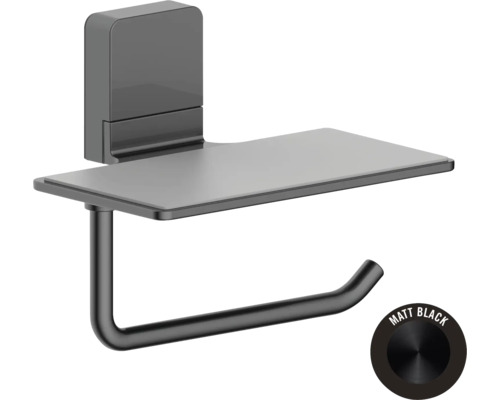 Toilettenpapierhalter mit Ablage in matter Ausführung