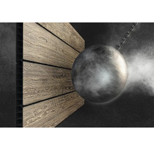 Dekorplatte mit Holzoptik und Abrissbirne