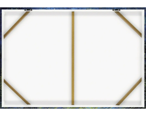 Rückseite einer Leinwand mit Holzrahmen und Aufhängevorrichtung