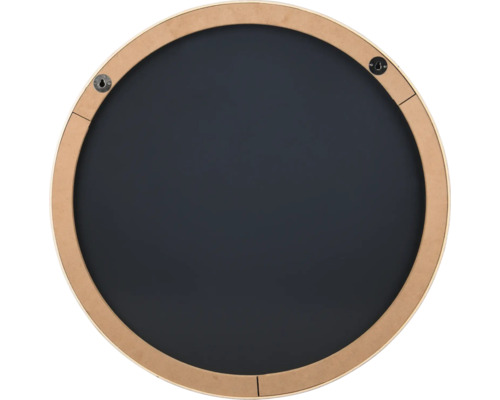 Tableau noir rond avec cadre en bois et fixations à l'arrière