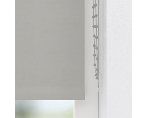 Graues Rollo im Fenster