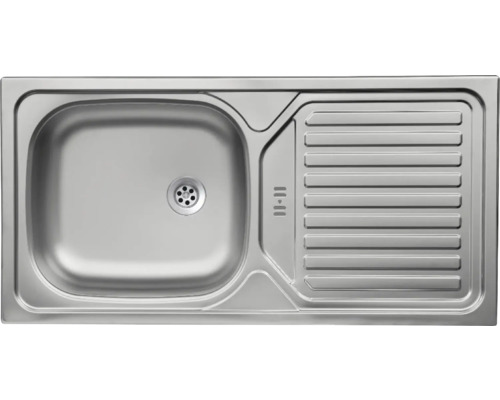 Spüle aus Edelstahl mit Abtropffläche