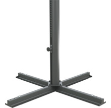 Support de parasol en métal avec base à quatre pieds et tige réglable en hauteur