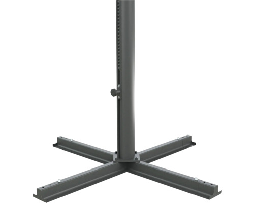 Support de parasol en métal avec base à quatre pieds et tige réglable en hauteur